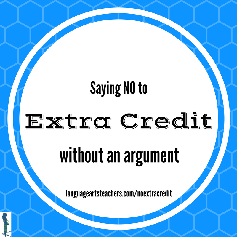 How to Say NO to Extra Credit! Language Arts Teachers